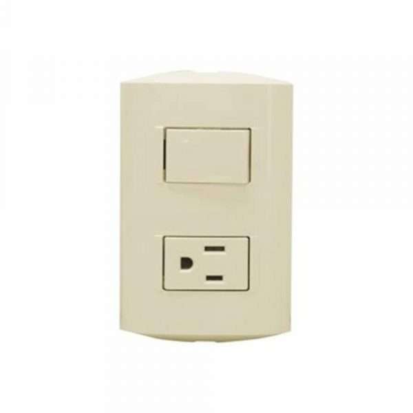 INTERRUPTOR +TOMA MARFIL BTICINO AE2231EM