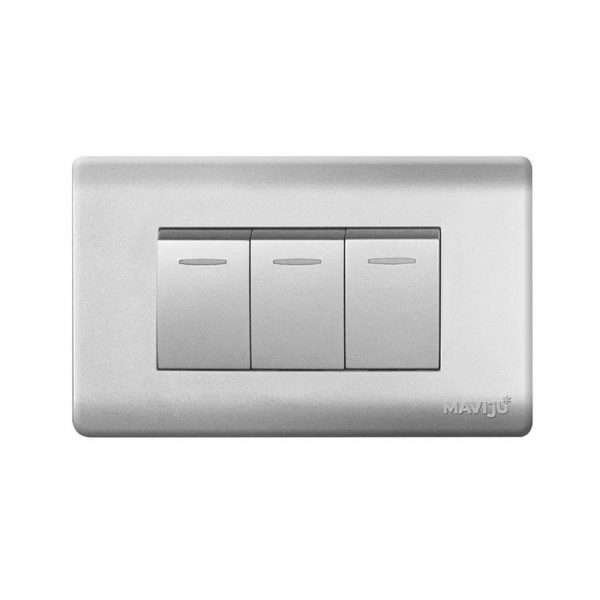 INTERRUPTOR TRIPLE CONMUTADO 10A 125/250V PLATEADO