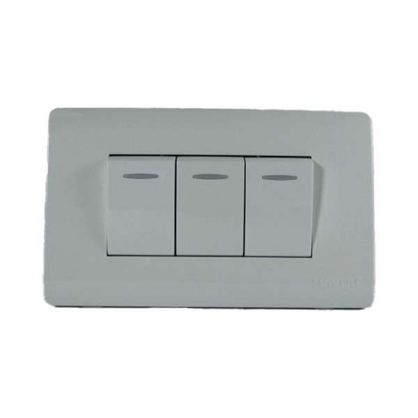 INTERRUPTOR TRIPLE 10A 125/250V BLANCO AQUA