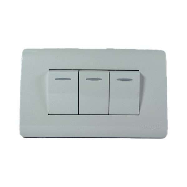 INTERRUPTOR TRIPLE 10A 125/250V BLANCO AQUA