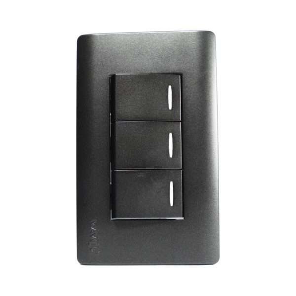 INTERRUPTOR TRIPLE CONMUTADO 10A 125/250V NEGRO AQ