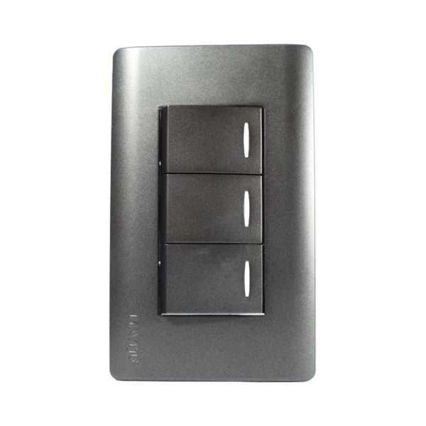 INTERRUPTOR TRIPLE CONMUTADO 10A 125/250V NEGRO AQ
