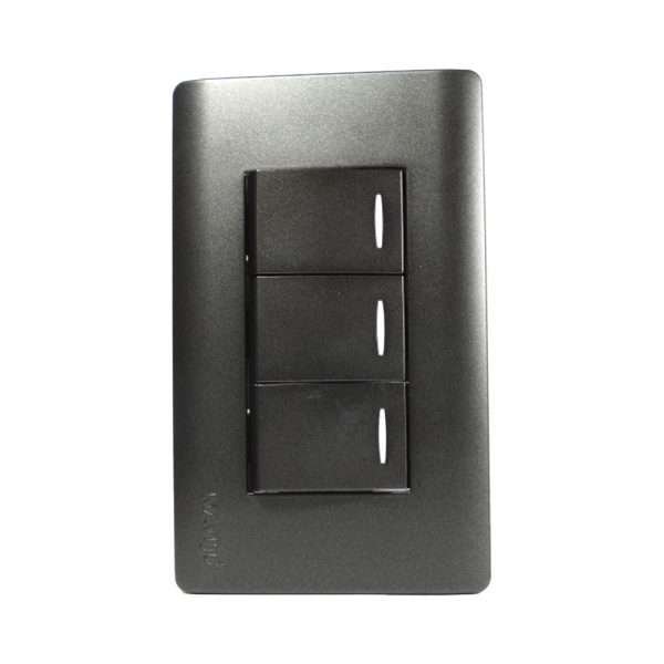INTERRUPTOR TRIPLE CONMUTADO 10A 125/250V NEGRO AQ
