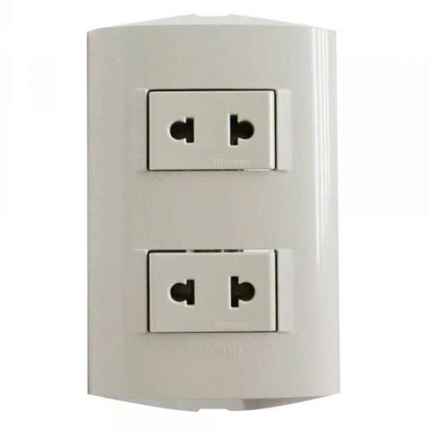 TOMA DOBLE UNIVERSAL MARFIL BTICINO AE2212EM