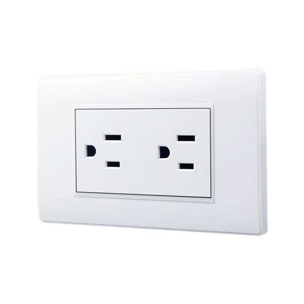 TOMACORRIENTE DOBLE (2P+T) BLANCO VETO VIVE