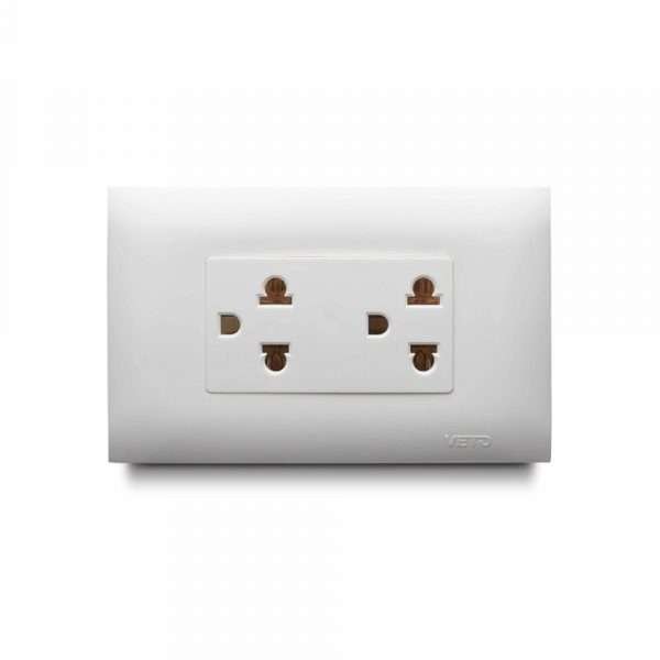 TOMACORRIENTE DOBLE UNIVERSAL BLANCO 250/125V VETO