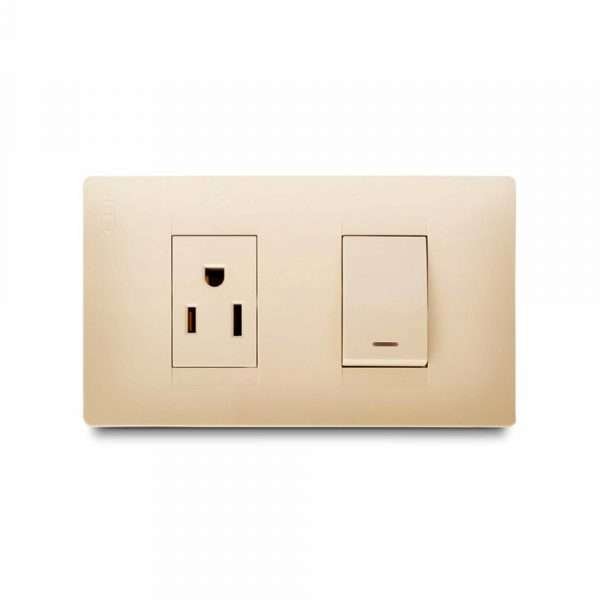 TOMACORRIENTE E INTERRUPTOR VETO MARFIL